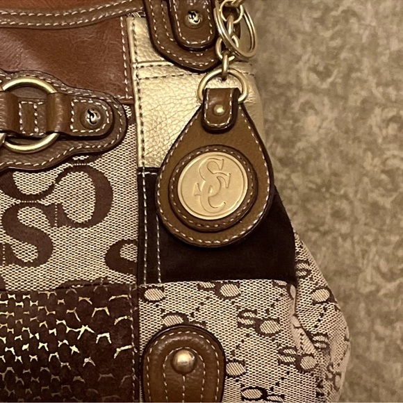 Like NEW! Sophia Caperelli Brown Patchwork Bag - Picture 5 of 12